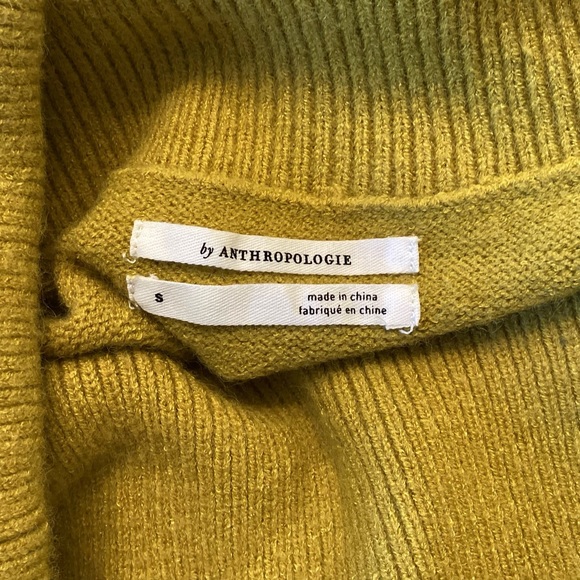 by Anthropologie Shelby Off the Shoulder Pullover Sweater - Chartreuse - S - Picture 7 of 8